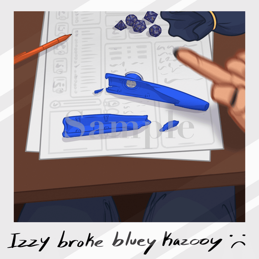 Izzy Broke Bluey Kazooey (Polaroid Print Exclusive) Art Prints